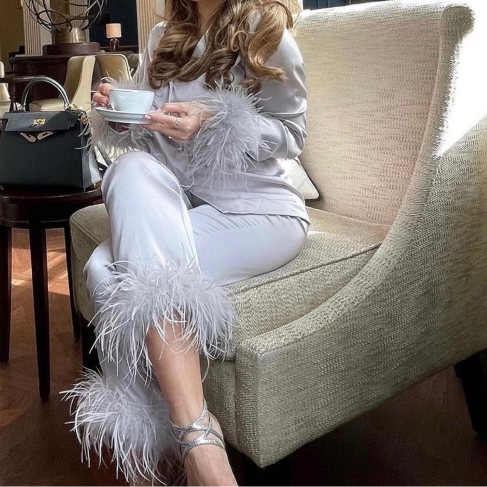 Nadine Merabi Darcie Pajamas Silver size XXL